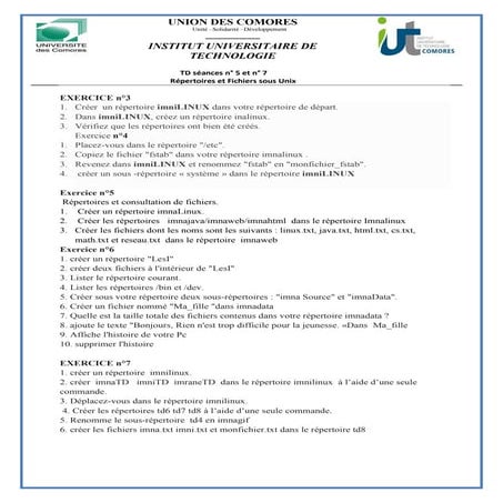 Génie informatique, exercices sous Linux 