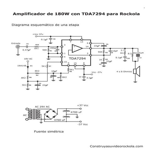 amplificador estéreo con tda7294