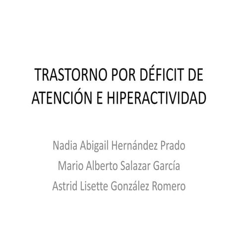 Tdah (problemas de aprendizaje y educación especial)