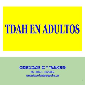 Tdah y comorbilidades. 2018
