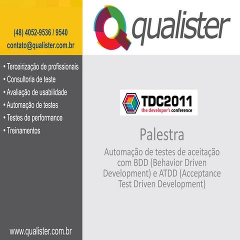 Automação de testes BDD e ATDD
