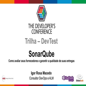 SonarQube - Como avaliar seus fornecedores e garantir a qualidade de suas ent...