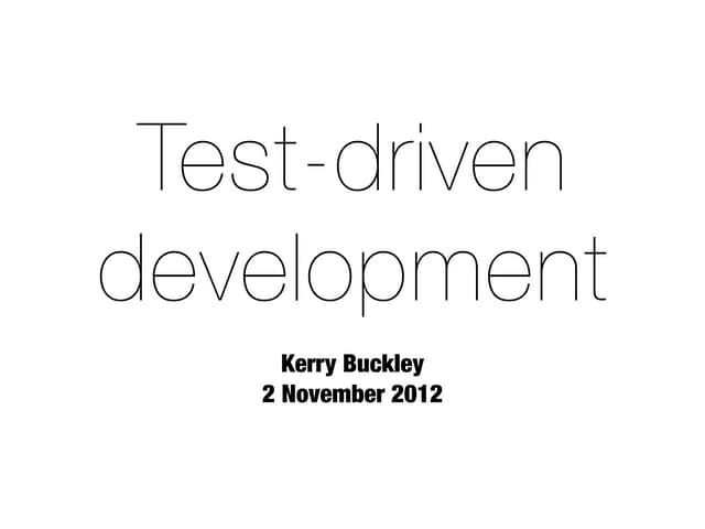 TDD refresher