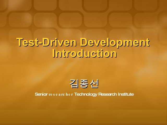 Test-Driven Development Introduction
