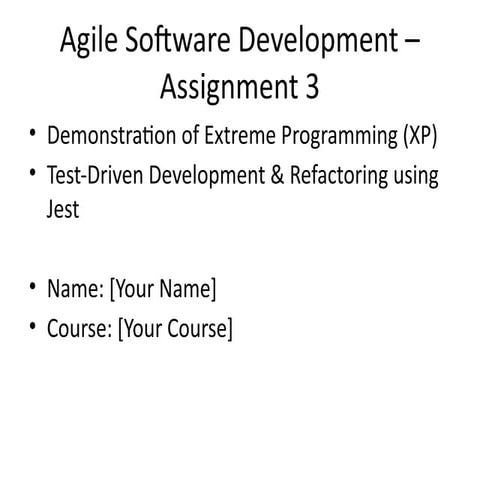 Extreme Programming and Test-Driven Development with Jest in Agile ...