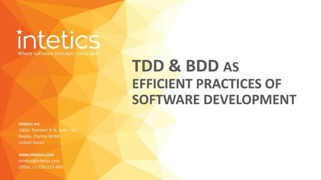 TDD & BDD as efficient practices of software development