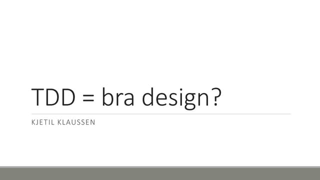 TDD = bra design?