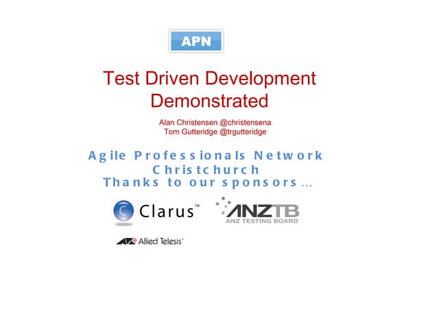 TDD - Christchurch APN May 2012