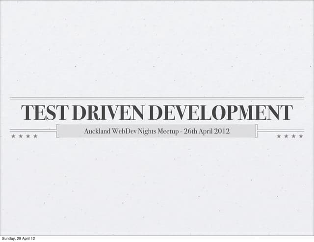 Test Driven Development - Caleb Tutty