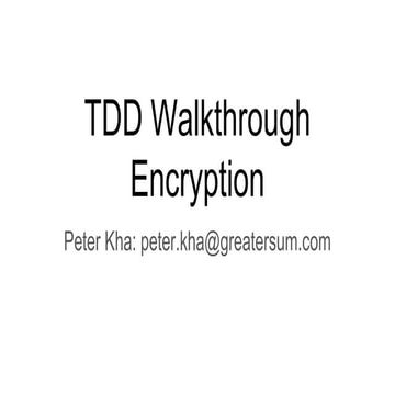 TDD Walkthrough - Encryption