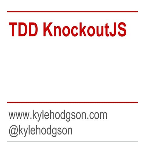 TDD with KnockoutJS