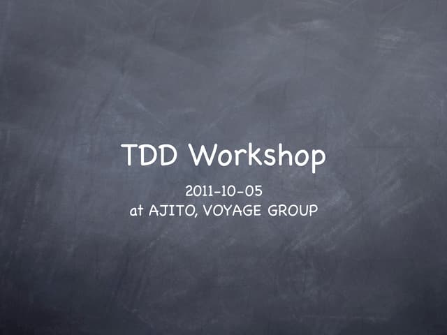 TDD workshop at AJITO, VOYAGE GROUP