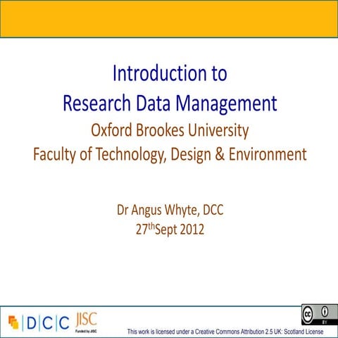 Introduction to Research Data Management