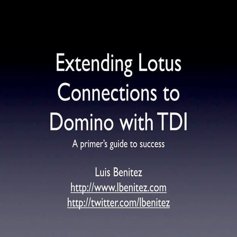 Extending Lotus Connections with Domino using TDI