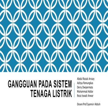 Gangguan Pada Sistem Tenaga Listrik