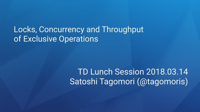 Lock, Concurrency and Throughput of Exclusive Operations