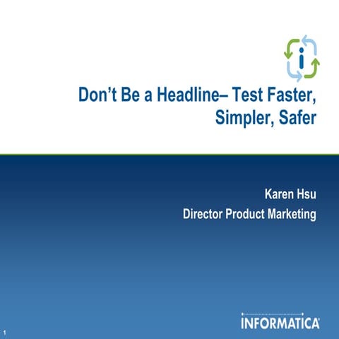 Test Data Management for healthcare