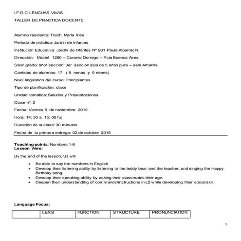 Tdp  kinder - trech -class 2-8