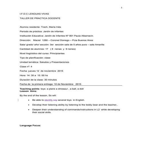 Tdp  kinder - trech -class 4-7.5