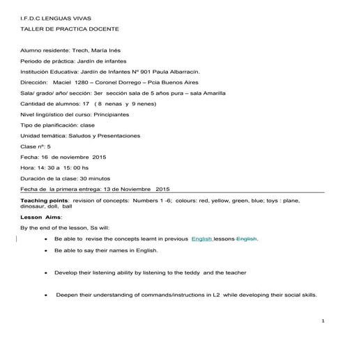 Tdp  kinder - trech -class 5 - 9