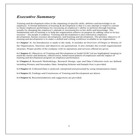 Training & Development at Jindal SAW Ltd