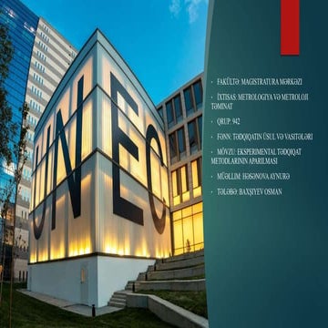 Eksperimental tədqiqat metodlarının aparılması