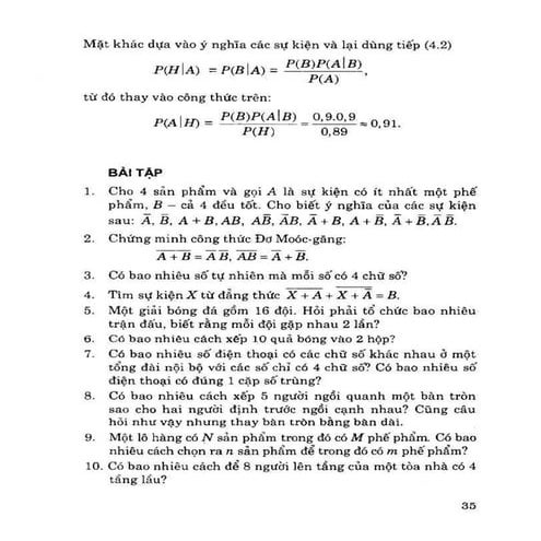 Bài Tập XSTK của Tống Đình Quỳ bt chuong 1