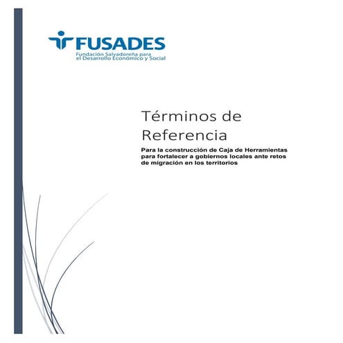 Términos de Referencia: "Para la construcción de Caja de Herramientas para fortalecer a gobiernos locales ante retos de migración en los territorios"