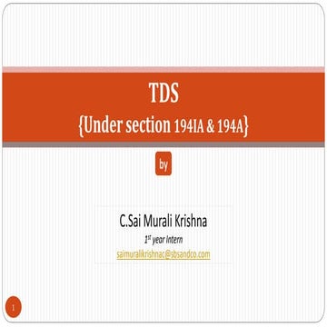 TDS Under section 194IA & 194A