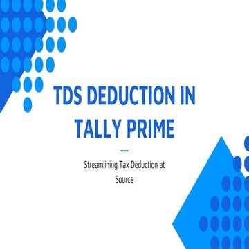 TDS in Tally Prime. Streaming tax Dudction at source