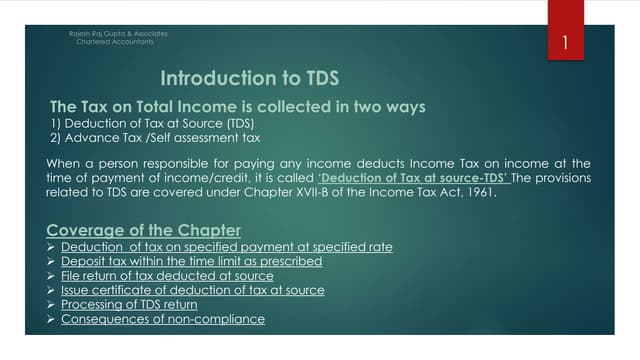 Tds Presentation as per Finance Act, 2014