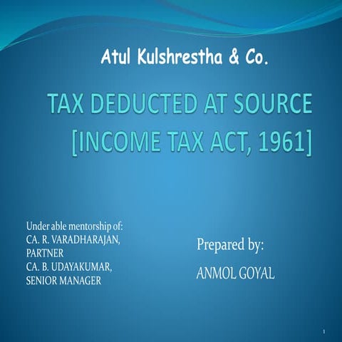 Tds provisions [income tax act, 1961]
