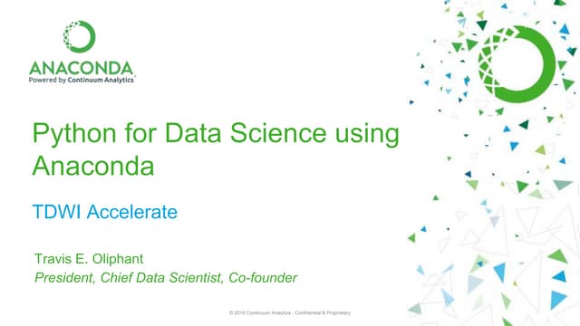 Python for Data Science with Anaconda