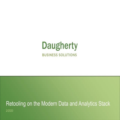 Retooling on the Modern Data and Analytics Tech Stack