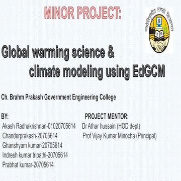 Climte change and modelling
