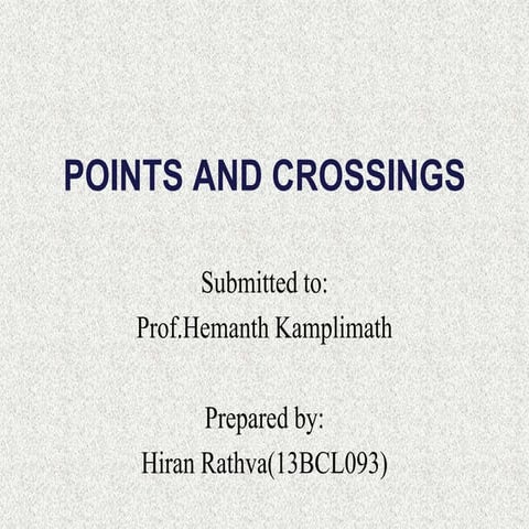 Points and crossings