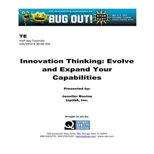 Innovation Thinking: Evolve and Expand Your Capabilities