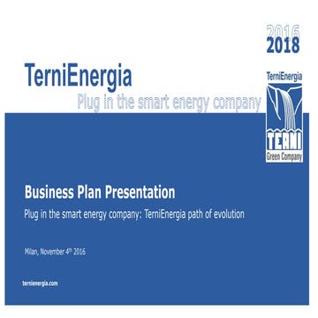 TerniEnergia: Plug in the smart energy company 2016-2018