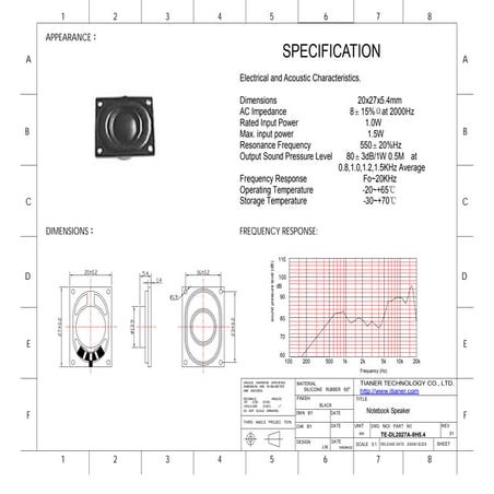 TE-DL2027A-8H5.4 notebook speaker
