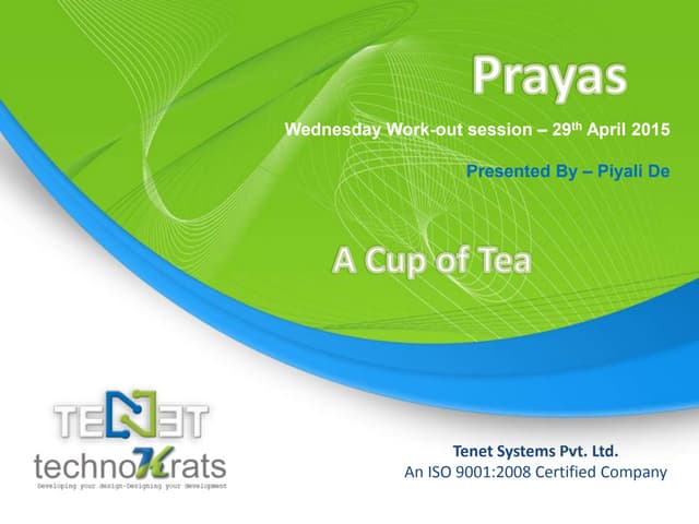 Prayas: Amazing Facts about Tea by Piyali De