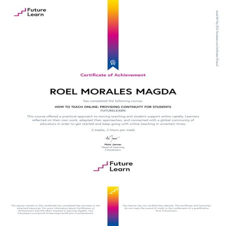 HOW TO TEACH ONLINE-CERTIFICATE OF ACHIEVEMENT