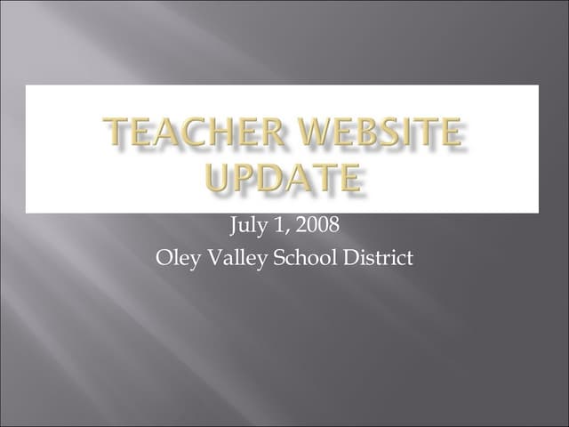OVSD Teacher Webpage