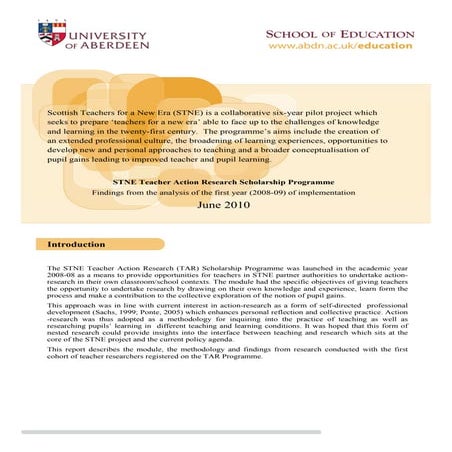 Teacher action research project summary report