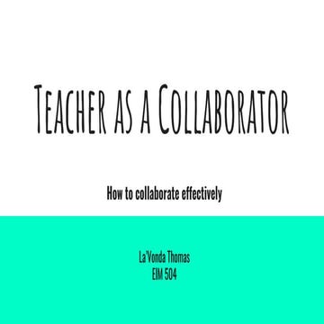 Teacher as a Collaborator | PPTX
