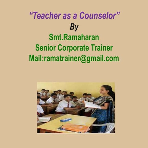 Teacher as a Counselor