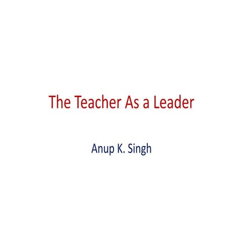 The Teacher as a leader