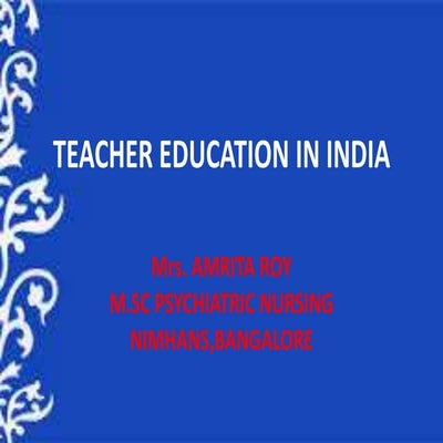 Teacher education in india