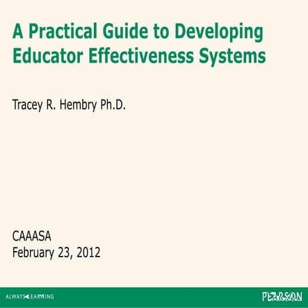 Teacher Effectiveness by Tracy Hembry Ph.D.