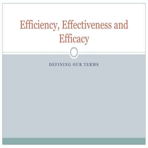 Teacher efficiency, effectiveness and efficacy