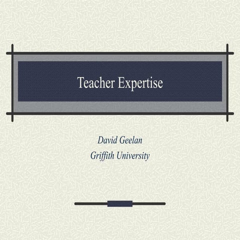 Teacher expertise